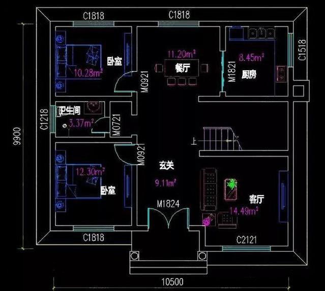 二層小戶型自建房，主體造價20萬，經濟實用，接地氣的好戶型