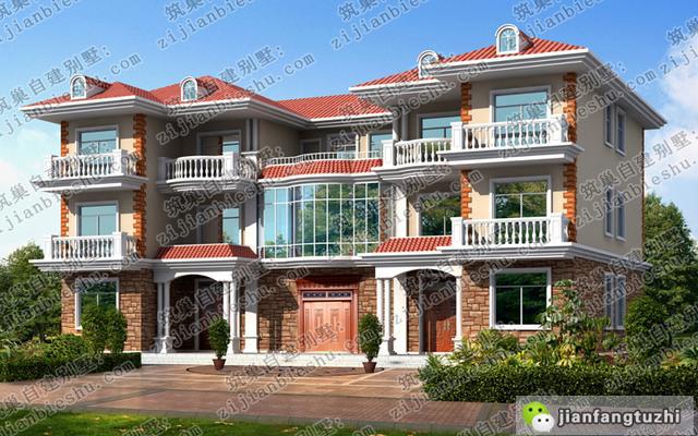 豪華三層雙拼別墅設計圖，帶大堂屋多功能設計，又省錢又實用