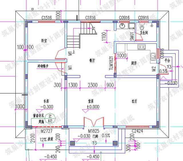 5款25萬帶堂屋自建房設(shè)計施工圖，隨便挑隨便選
