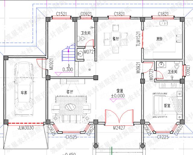 5款25萬帶堂屋自建房設(shè)計施工圖，隨便挑隨便選