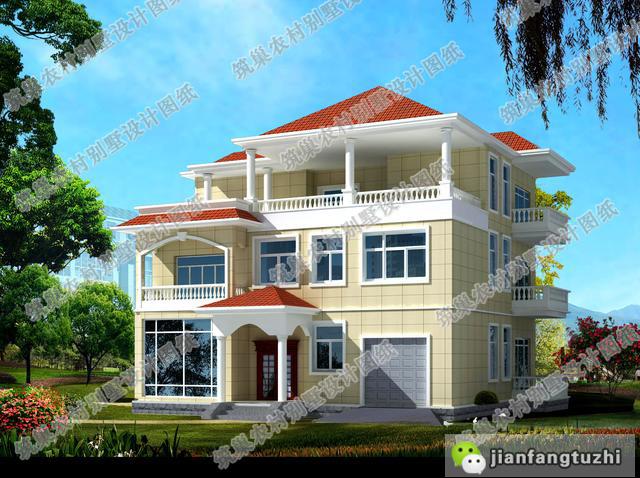 4款三層農(nóng)村住宅設(shè)計圖，帶豪華臥室套房+車庫+挑空客廳，想要的應有盡有