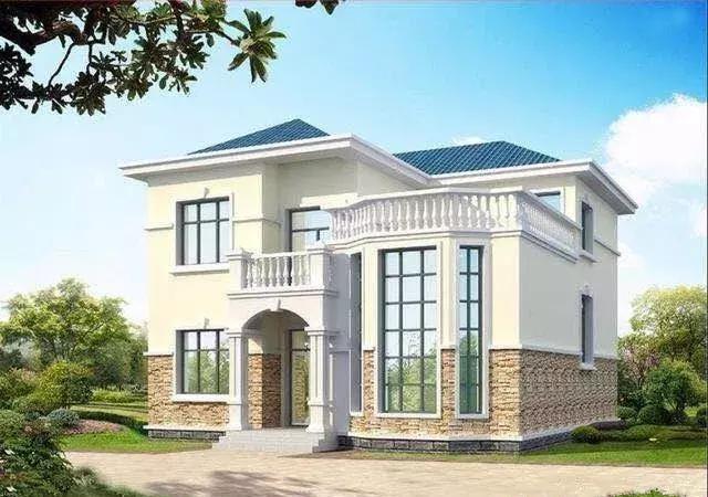 農村二層輕鋼別墅設計圖，外觀漂亮，簡單大方，方便實用