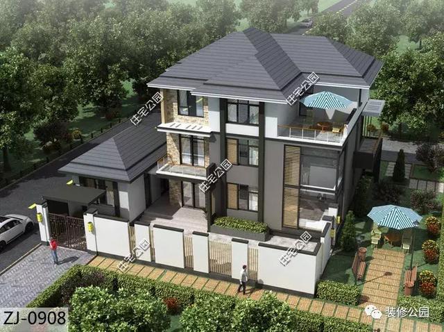 高品質現(xiàn)代風別墅設計圖，附裝修效果圖