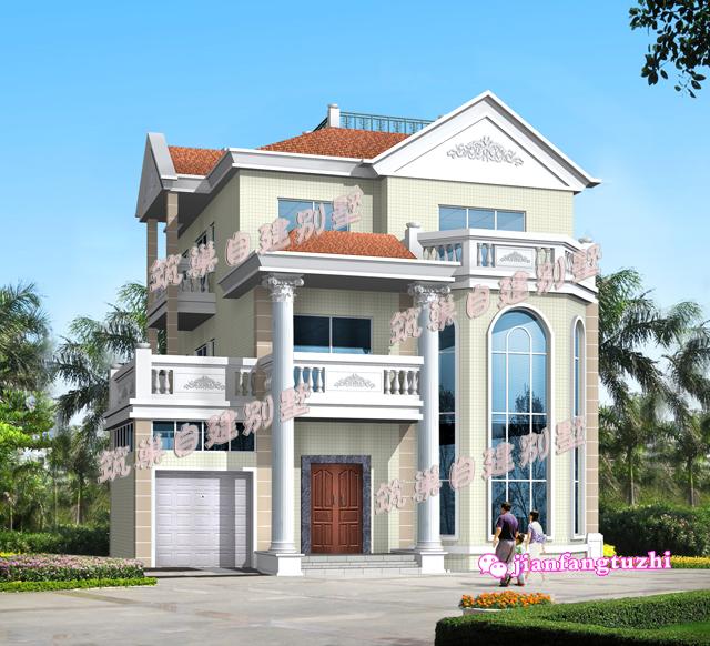 三層農村歐式別墅設計圖，設計別致、外觀亮麗