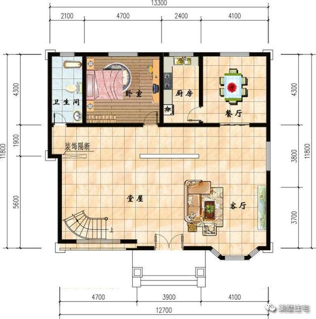 精心挑選了3款別墅設計圖，都帶堂屋，供大家參考