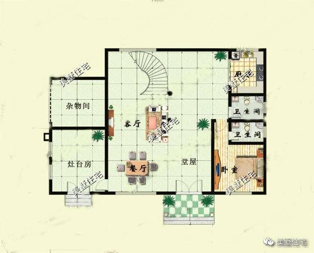 精心挑選了3款別墅設計圖，都帶堂屋，供大家參考