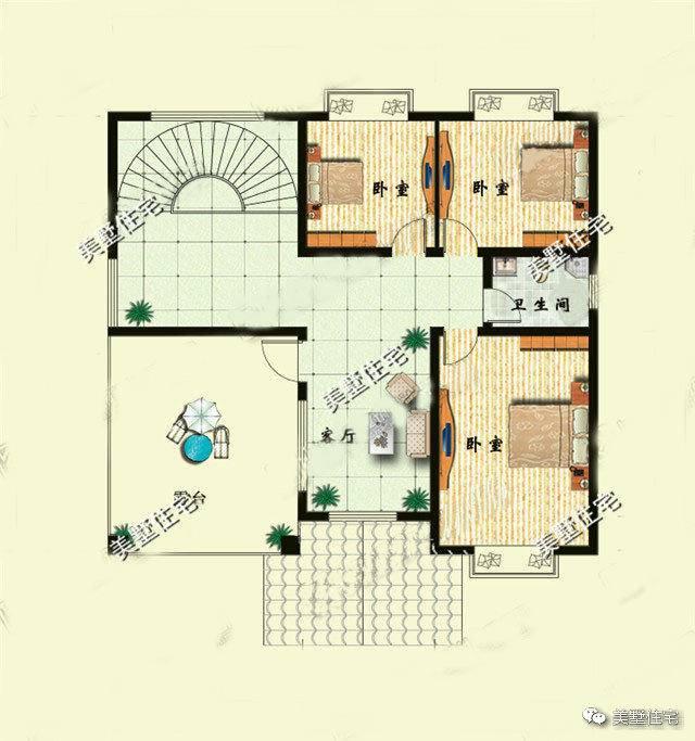 精心挑選了3款別墅設計圖，都帶堂屋，供大家參考