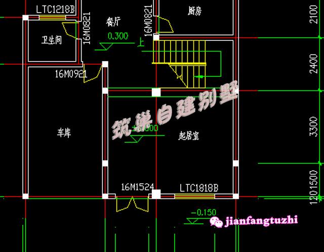 農(nóng)村三層自建別墅設(shè)計(jì)圖，露臺(tái)+車庫(kù)，戶型簡(jiǎn)約方正
