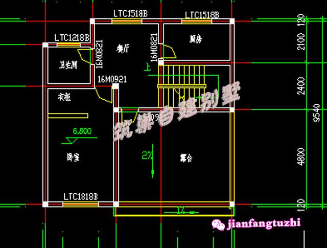 農(nóng)村三層自建別墅設(shè)計(jì)圖，露臺(tái)+車庫(kù)，戶型簡(jiǎn)約方正
