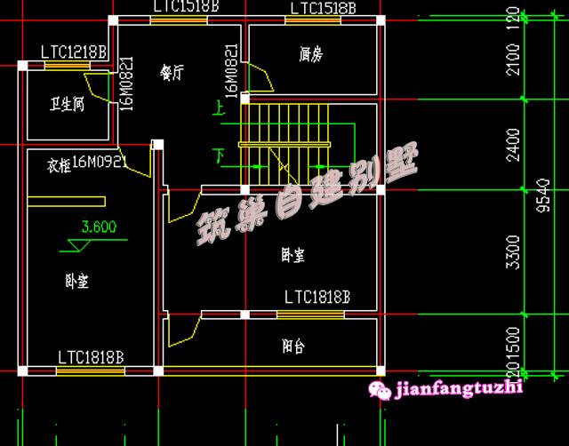 農(nóng)村三層自建別墅設(shè)計(jì)圖，露臺(tái)+車庫(kù)，戶型簡(jiǎn)約方正