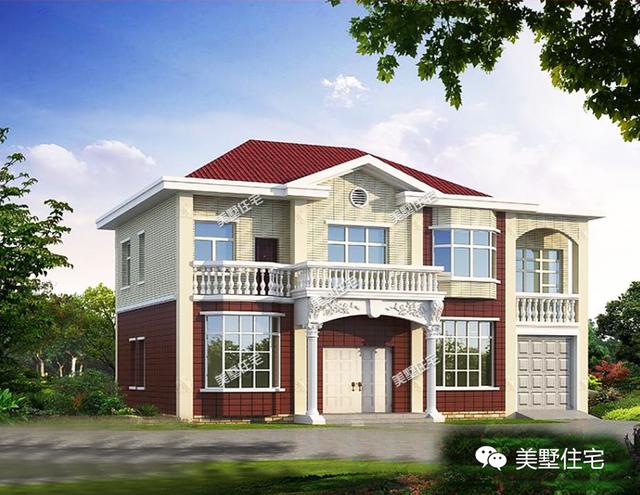 3款二層別墅設計圖，簡約大氣都有車庫，適合農村建造