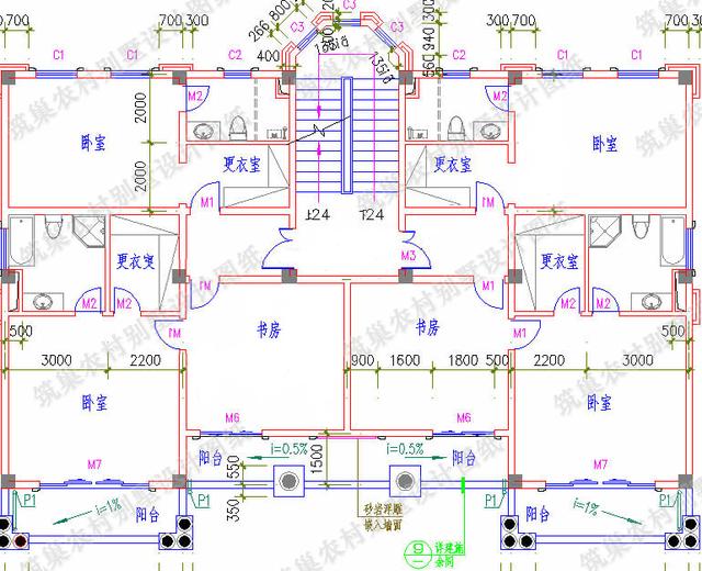 四層農村別墅設計圖，框架結構，帶挑空客廳+落地窗+旋轉樓梯