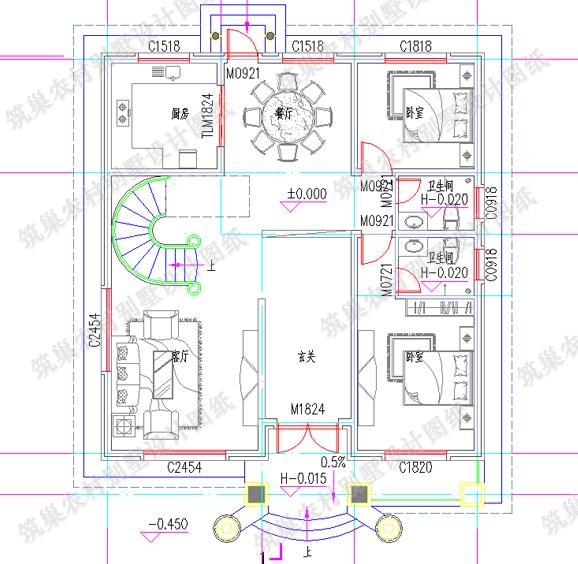三層農村別墅設計圖，現在的農村房屋是越來越時尚大氣了