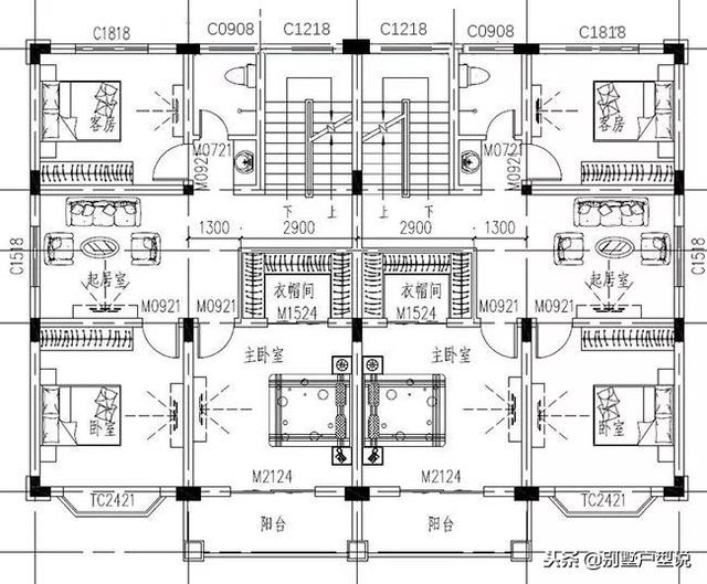 16×11米農村二層雙拼別墅設計圖，功能分區合理