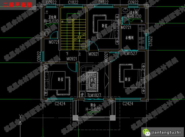 四層農(nóng)村設(shè)計(jì)別墅圖紙，占地100平米，戶型美觀大氣