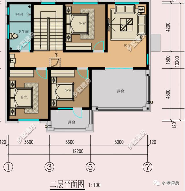 12米x10米二層農村自建房，帶堂屋和露臺，氣派典雅又時尚美觀，你心動了嗎？