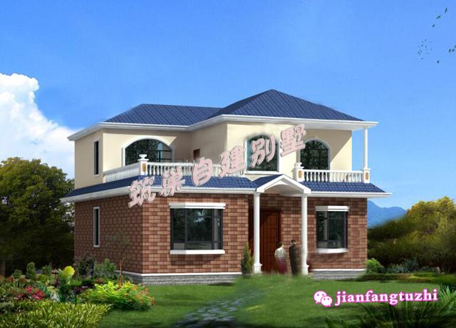 12.6米x13.5米農(nóng)村二層自建房，戶(hù)型簡(jiǎn)約方正，造價(jià)經(jīng)濟(jì)（含2張效果圖全套施工圖）