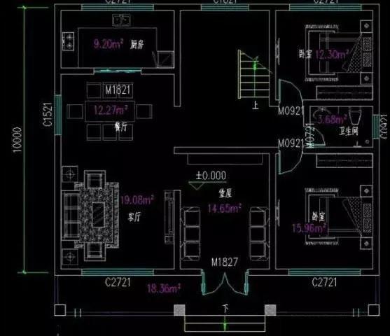 兩款二層別墅設計圖，第一款僅用60平米就實現了三室兩廳的超級功能，真是太牛了。