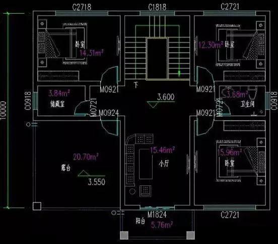 兩款二層別墅設計圖，第一款僅用60平米就實現了三室兩廳的超級功能，真是太牛了。