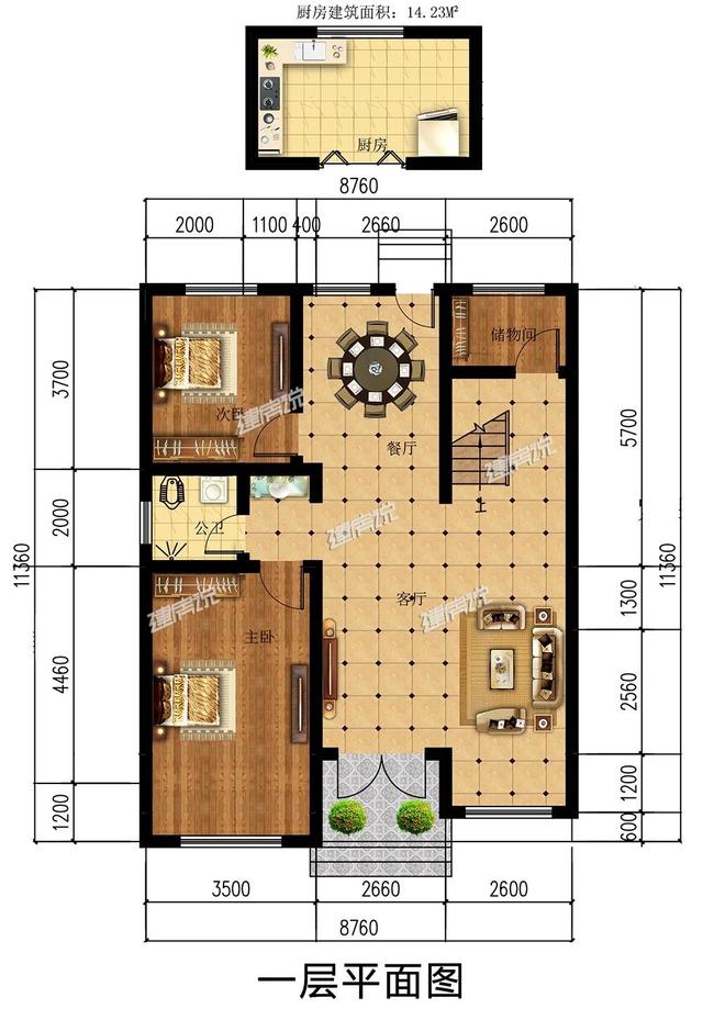 占地118平方的二層別墅設計圖，漂亮也不會太貴，一般的家庭都能承受得起。