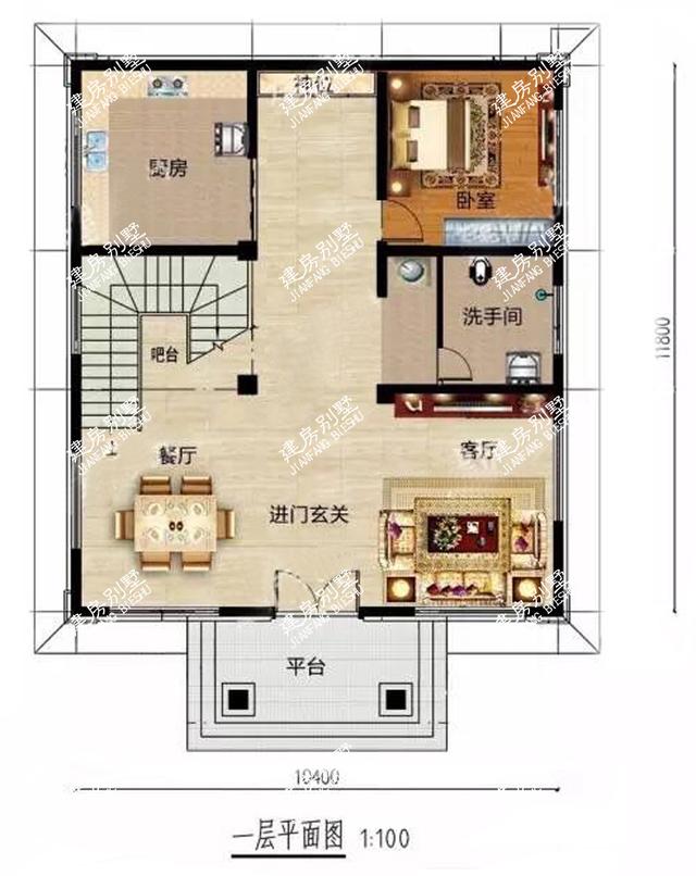 超大氣四層別墅設(shè)計(jì)圖，占地132平，外觀光彩奪目羨煞旁人