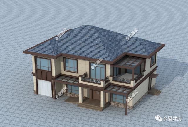 15米X12米新中式二層農村別墅設計圖，優雅時尚，碰撞間盡顯不凡！