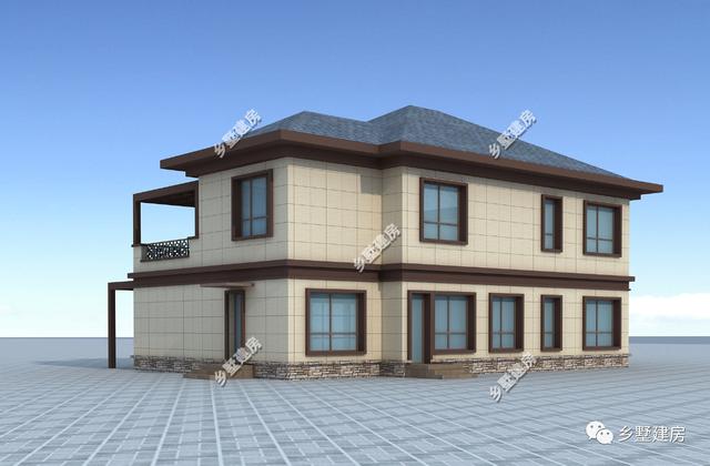 15米X12米新中式二層農村別墅設計圖，優雅時尚，碰撞間盡顯不凡！