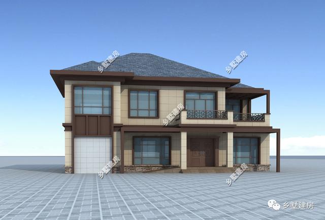 15米X12米新中式二層農村別墅設計圖，優雅時尚，碰撞間盡顯不凡！