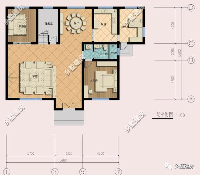 13.2×10.8米農(nóng)村三層別墅設(shè)計(jì)圖，獨(dú)院式現(xiàn)代風(fēng)，空氣清新，多美好的生活！