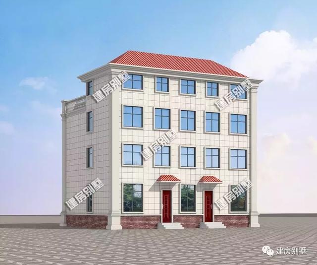 14米×12.4米四層雙拼別墅設計圖，豪華氣派，帶大客廳+獨立廚房，辦起喜事擺起酒來，就不用去借場地了。