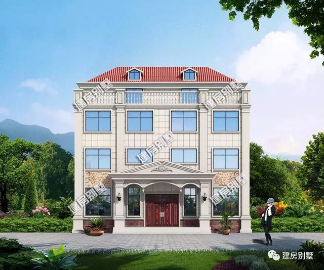 14米×12.4米四層雙拼別墅設計圖，豪華氣派，帶大客廳+獨立廚房，辦起喜事擺起酒來，就不用去借場地了。