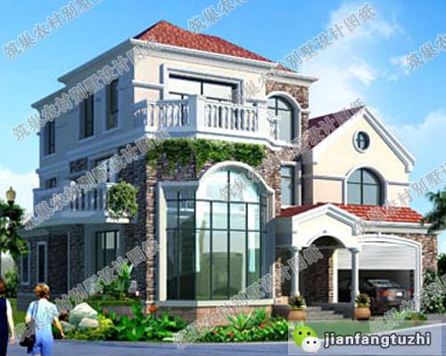 15米×15米復式三層別墅設計圖，布局合理，帶車庫，適合三代同堂居住！