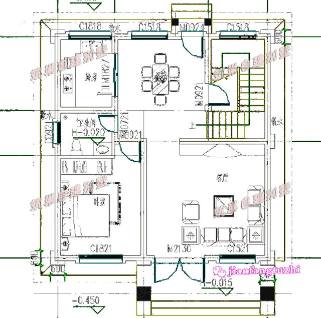 占地不到90平的三層農(nóng)村自建房，戶型雖然小，但是布局合理功能齊全，帶露臺(tái)