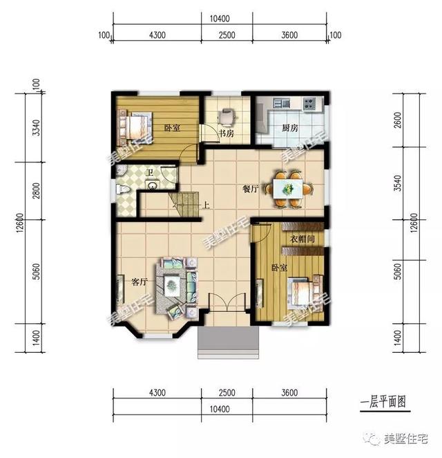 占地126平復式二層農村自建房，帶衣帽房+洗衣房，經濟又實用，不容易過時
