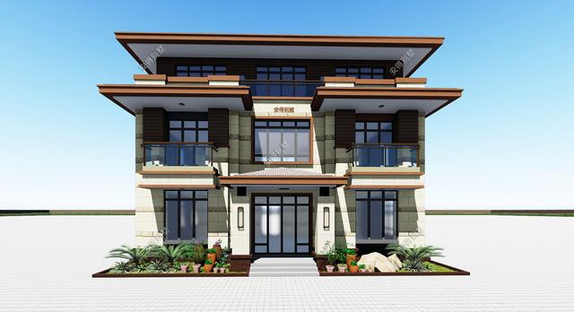 占地95㎡的現(xiàn)代風三層別墅設計圖，宏偉大氣，布局合理，堪比豪宅