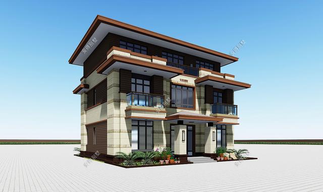 占地95㎡的現(xiàn)代風三層別墅設計圖，宏偉大氣，布局合理，堪比豪宅