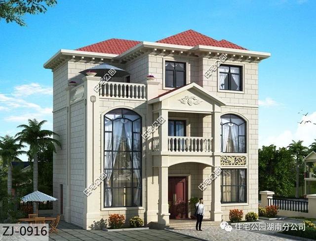 9米×11米三層經典歐式別墅設計圖，精致漂亮，布局合理