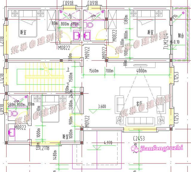 占地100平方米左右的農村三層小別墅設計圖，非常經典，舒適實用！