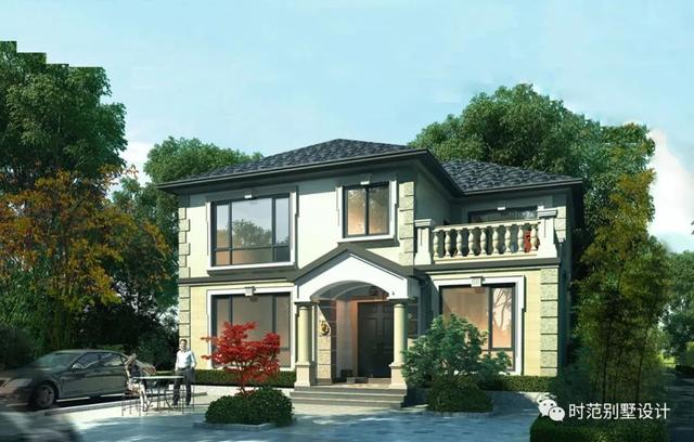 占地150平歐式二層別墅設計圖，帶大露臺和書房，空間利用率高，比城里好太多