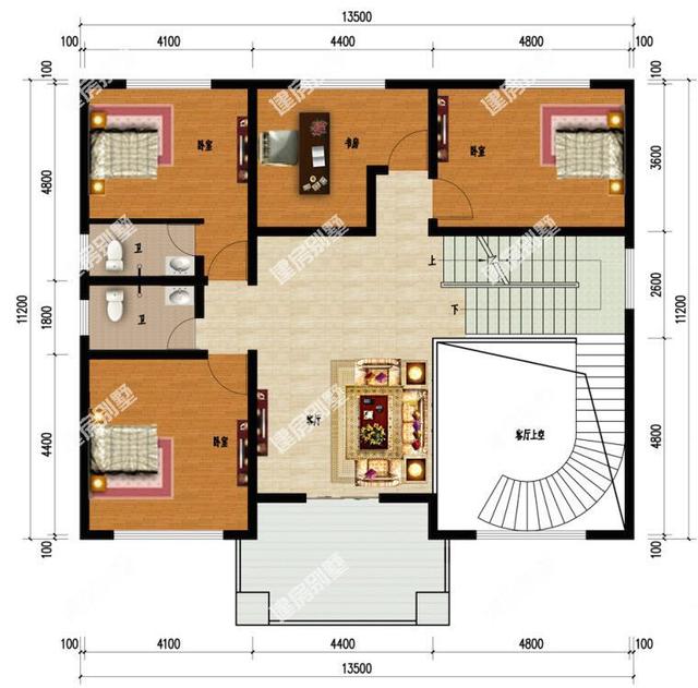 占地147平方米三層自建房，帶旋轉(zhuǎn)樓梯+客廳挑空設(shè)計(jì)，人人看了都喜歡！