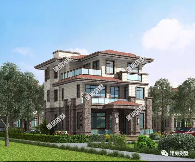 10米×14米農村現代三層別墅設計圖，兩種外觀造型搭配，講真，一眼就看中了。