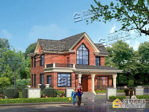 推薦一款最新英式二層別墅設(shè)計圖，紅色外觀亮眼搭配，熱烈大氣造價20萬