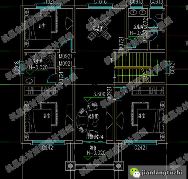 10.8米x10.1米農(nóng)村最受歡迎三層別墅設(shè)計圖，帶觀景涼亭+娛樂室，預(yù)算30萬！