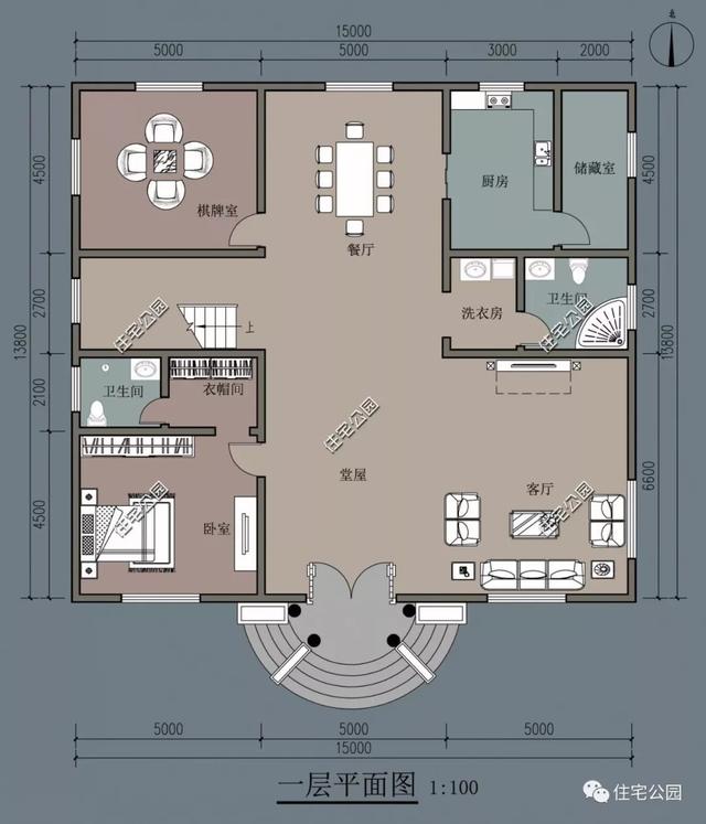 占地214平二層農(nóng)村法式別墅設(shè)計(jì)圖，臥室?guī)б旅遍g和衛(wèi)生間的體驗(yàn)才高級(jí)