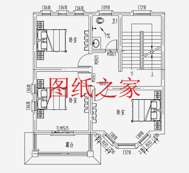 占地90平米左右的二層別墅，開間不到10米，非常實(shí)用的小戶型！