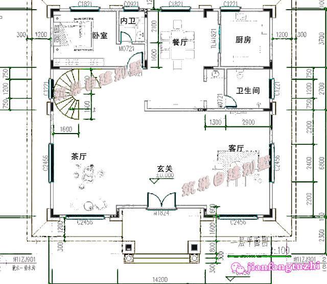 14x13米農村四層別墅設計圖，奢華大氣，高品質農村住宅！