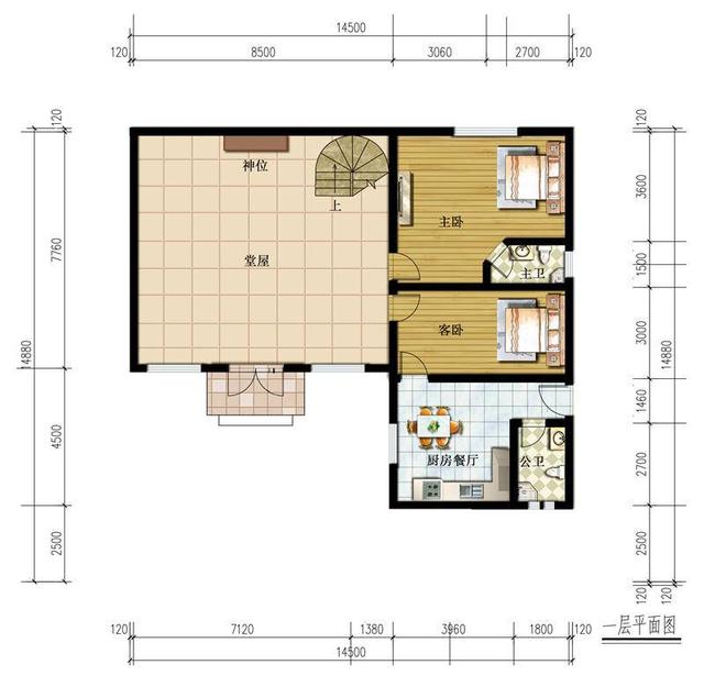 占地145平方米二層新中式別墅設計圖，帶堂屋+陽光房，古風古色！