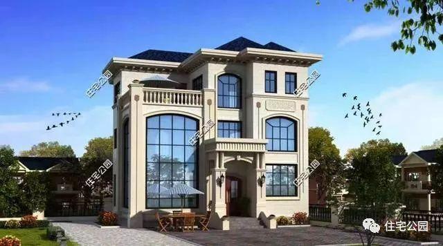 農村三層經典簡歐別墅設計圖，簡單大氣，新建起來的房子就是不一般，處處都透露著高級感。