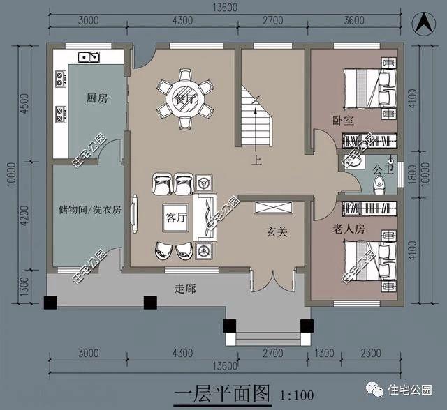 13.6X10米二層農(nóng)村別墅設(shè)計(jì)圖，這樣的設(shè)計(jì)絕對(duì)能令你滿意！