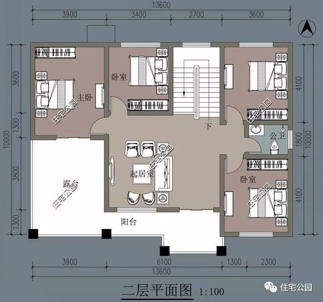 13.6X10米二層農(nóng)村別墅設(shè)計(jì)圖，這樣的設(shè)計(jì)絕對(duì)能令你滿意！